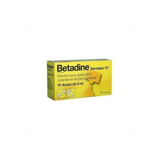 Betadine dermique 10 % solution pour application cutanée en 10 récipients unidose