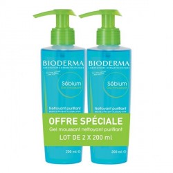 Bioderma sébium gel moussant purifiant 2 x 200ml