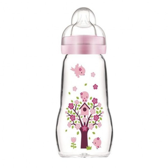 MAM Biberon Verre +2mois 260ml - Rose